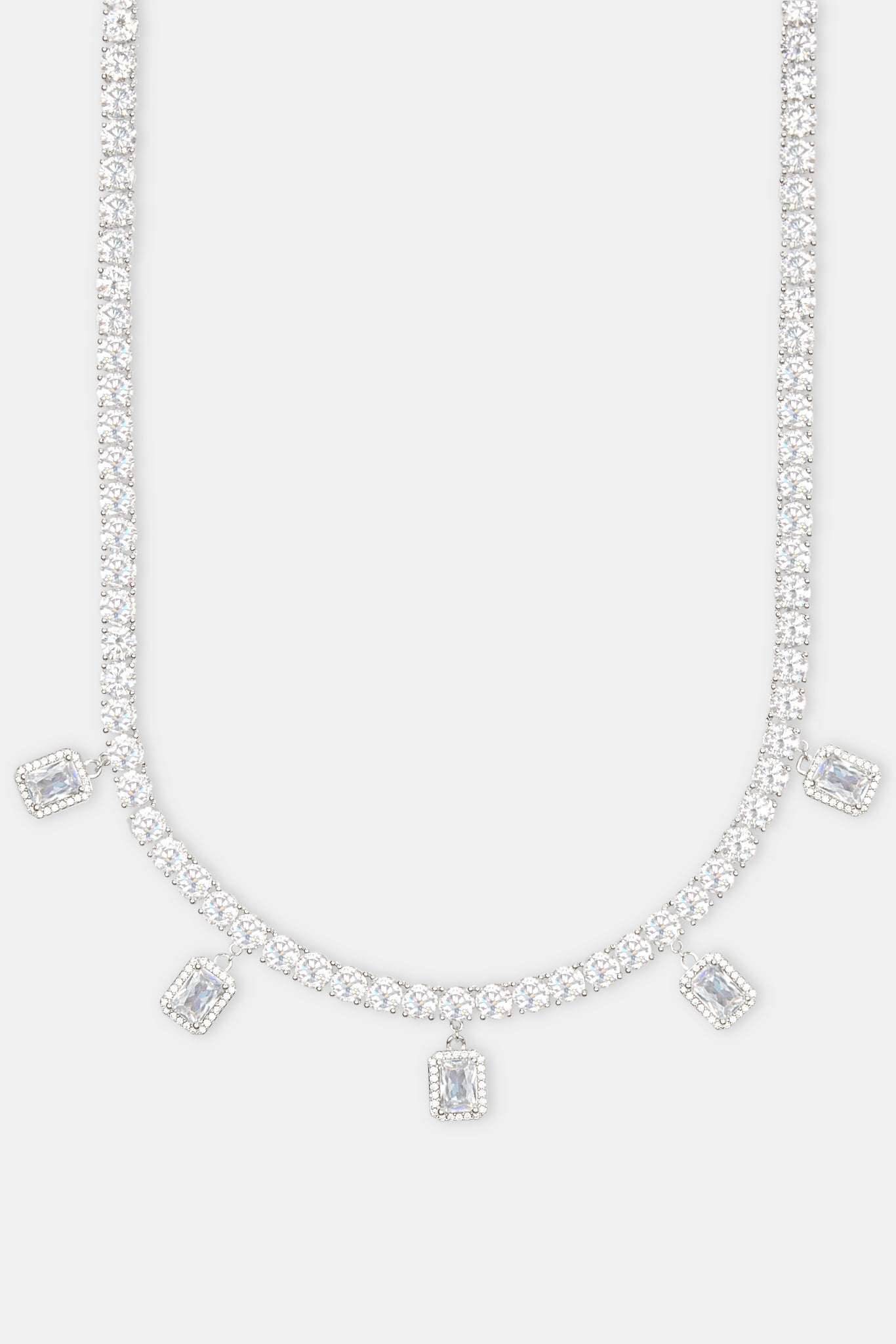Iced Bezel Tennis Chain - White